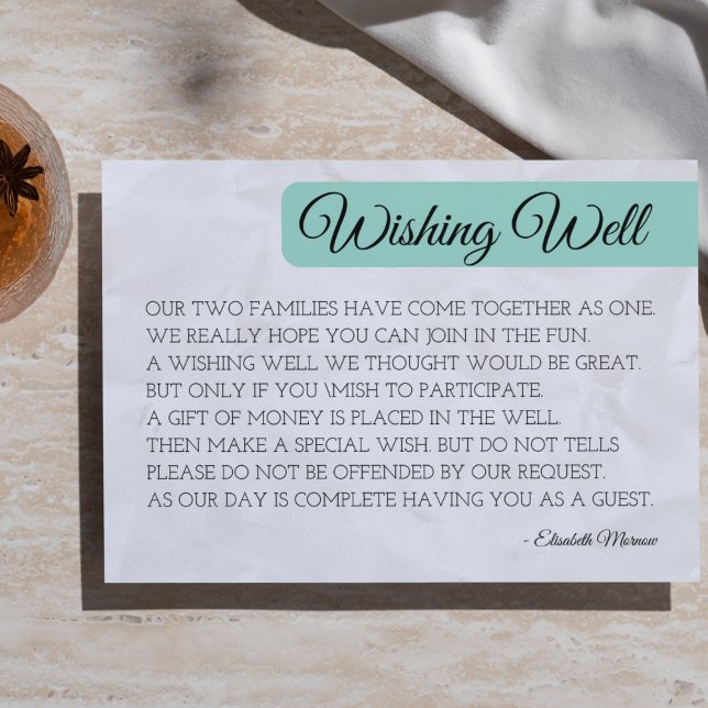 Convites Modelo de placa de poço de desejo de Blush moderno (Modern Blush Wishing Well Card | Wedding & Bridal Shower Printable  )