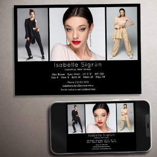 Convites Modelo de placa fotográfica comp Modelo 5x7 Preto