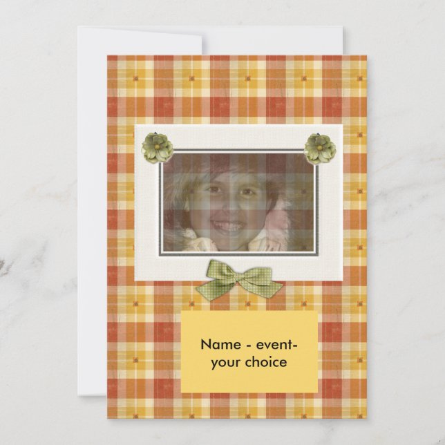 Convites Modelo de placas de nota de foto do designer (Frente)