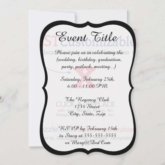 Convites Modelo de Presente de Vazio personalizável (Frente)