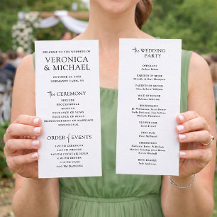 Convites Modelo de Programa de Cerimônia de Casamento Minim