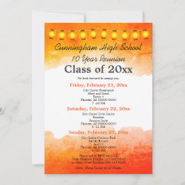 Convites Modelo de Reunião de Classe de Aquarela Laranja