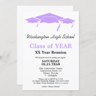 Convites Modelo de Reunião de Classe de Bonés de formatura