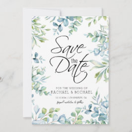 Convites Modelo de Salvar a Data com Aquarela Verde