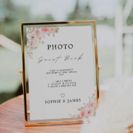Convites Modelo de Símbolo de Guestbook de Foto de rosa Wed