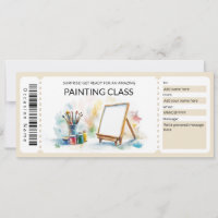 Modelo de Voucher de Presente para Aula de Pintura