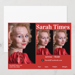 Convites Modelo do ator & dos comp(s) do Headshot do modelo