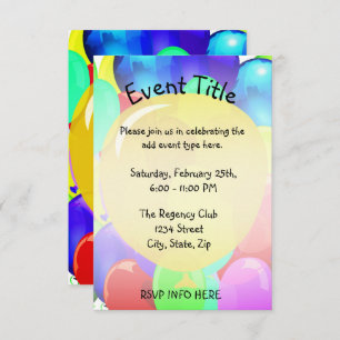 Convites Modelo do balão