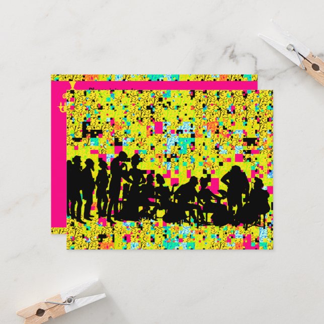 Convites Modelo do Chá de casamento do casal (Frente/Verso In Situ)