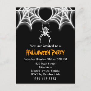 Convites Modelo do Creepy Spider & Web Invitation Card