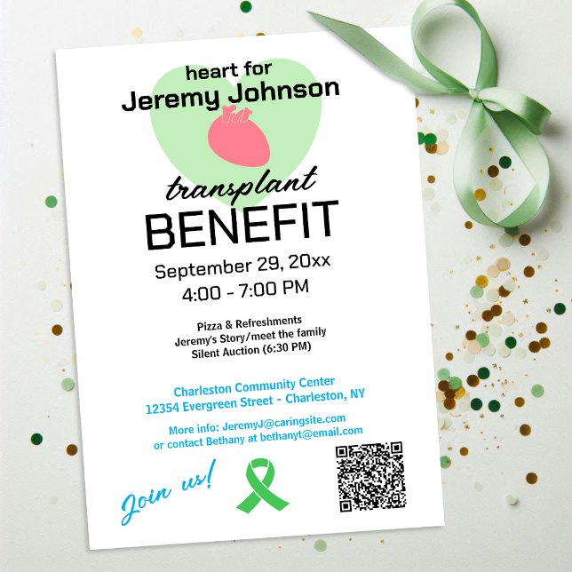 Convites Modelo do Fundraiser de benefício de transplante c (Criador carregado)