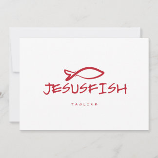 Convites Modelo do logotipo Jesus FISH