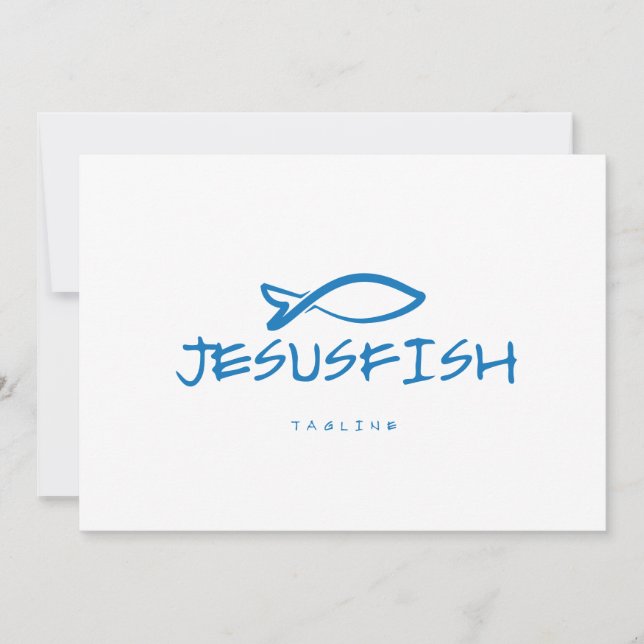 Convites Modelo do logotipo Jesus FISH (Frente)
