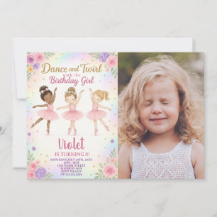 Convites Modelo do Partido de Dança Rosa Editável com fotog