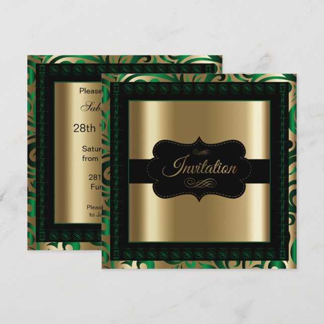 Convites Modelo do Partido dos Suportes Verdes e Dourados (Frente/Verso)