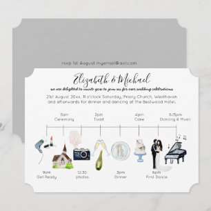 Convites Modelo do Programa de Ícone de Linha do Tempo de 