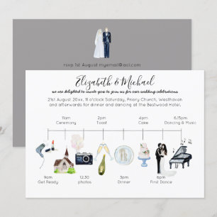 Convites Modelo do Programa de Ícone de Linha do Tempo de 