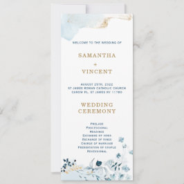 Convites Modelo do Programa Personalizado Azul e Dourado