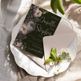 Convites Modelo Escuro E Moótico, Floral