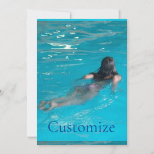 Convites Modelo feminino de natação Thunder_Cove