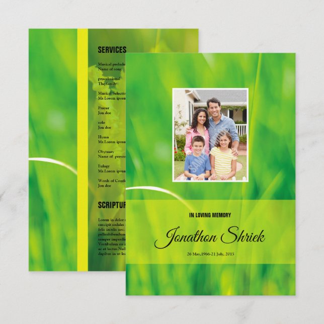 Convites Modelo fúnebre do programa (Frente/Verso)