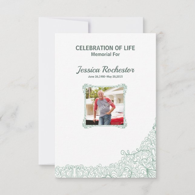 Convites Modelo fúnebre memorável do programa (Frente)