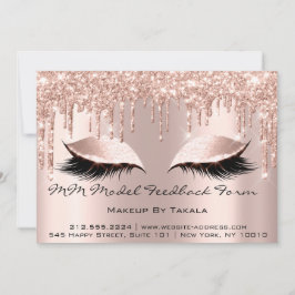 Convites Modelo MM Feedback Formulário Makeup Rosa Esthetic