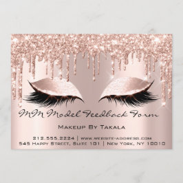 Convites Modelo MM Feedback Formulário Makeup Rosa Esthetic