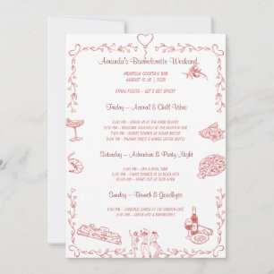 Convites Modelo Personalizável de Fim de Semana de Despedid