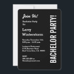 Convites Modelo Preto de FESTA DE SOLTEIRO Moderno M9<br><div class="desc">Modelo Moderno de CONVITE DE DESPEDIDA DE SOLTEIRO Preto M9. É hora de celebrar!</div>