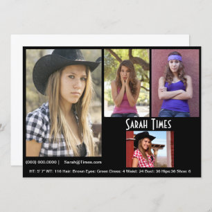 Convites Modelo Preto para a placa comp do ator modelo de 4