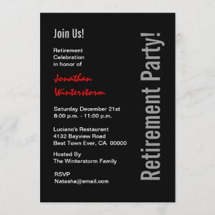 Convites Modelo vermelho branco do preto moderno do PARTIDO