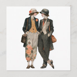 Convites Modelos de moda queer vintage 2 - folha de decoupa