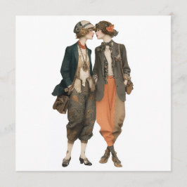 Convites Modelos de moda queer vintage - folha de decoupage