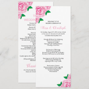 Convites Modelos de Programa de Casamento para Cerimônia