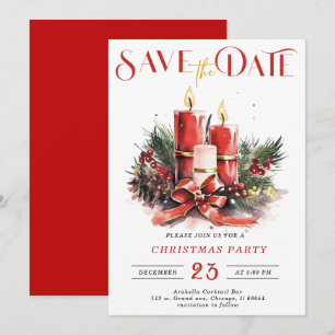 Convites Modelos de Save The Date Editáveis Festa de Natal