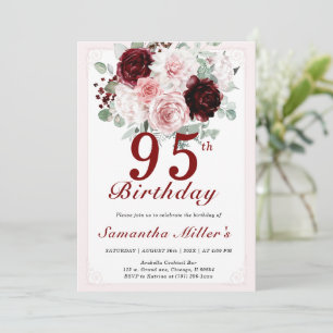 Convites Modelos Editáveis de 95º Aniversário