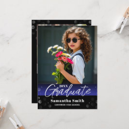 Convites Modern 2 Photo Graduation Senior Photo Grad Invite