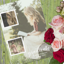 Convites Modern 3 Photo Graduation Announcement