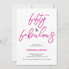 Convites Modern 50 and Fabulous Pink 50th Birthday Party