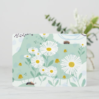Convites Modern Abstract Botanical Seaside Daisy