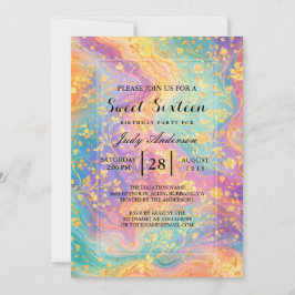 Convites Modern Abstract Glitter Floral Monogram Design    