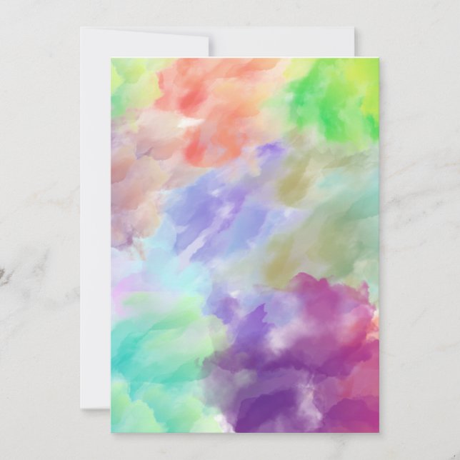 Convites Modern Abstract Watercolor Clouds Colorful Pastel  (Frente)