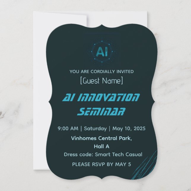 Convites Modern AI & Tech Innovation Conference Invitation (Frente)