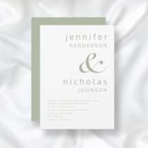 Modern Ampersand Typografia Sage Green Wedding