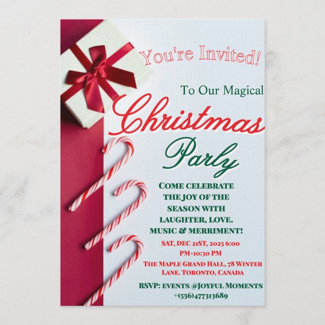 Convites "Modern and Elegant Christmas & New Year Invitatio (Frente)