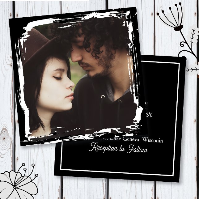 Convites Modern and Simple Unique Photo Template Wedding (Criador carregado)