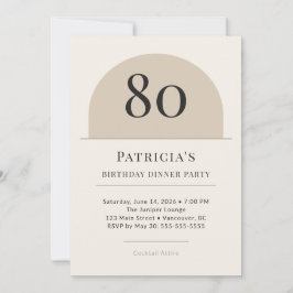 Convites Modern Arch 80th Birthday Dinner Party Invitation