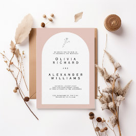 Convites Modern Arch Blush Minimalist Wedding Invitation