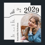 Convites Modern Arch Photo Graduation<br><div class="desc">Our modern arch photo graduation party invitations features your graduation year in a bold font and your name in chic lettering on the front. Your party information details are on the back.</div>